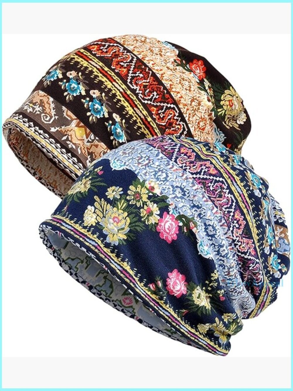 Cotton Slouchy Beanie Scarf Cap for Chemo Hair Loss Sleep Wear